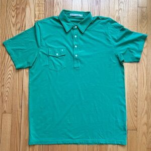 Criquet Mens Short Sleeve Top Shelf Players Polo Shirt Classic XL Green Solid
